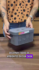 Kit 5 Caixas Organizadoras com Tampa Cesto Grande de Plástico 2 Litros 4,5 Litros 17 Litros