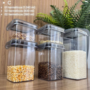 Kit Conjunto de Potes Herméticos em Acrílico Cristal com Trava • Empilháveis • Diversos Tamanhos e Modelos • Vedação Pró