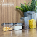 Kit Conjunto de Potes Herméticos em Acrílico Cristal com Trava • Empilháveis • Diversos Tamanhos e Modelos • Vedação Pró