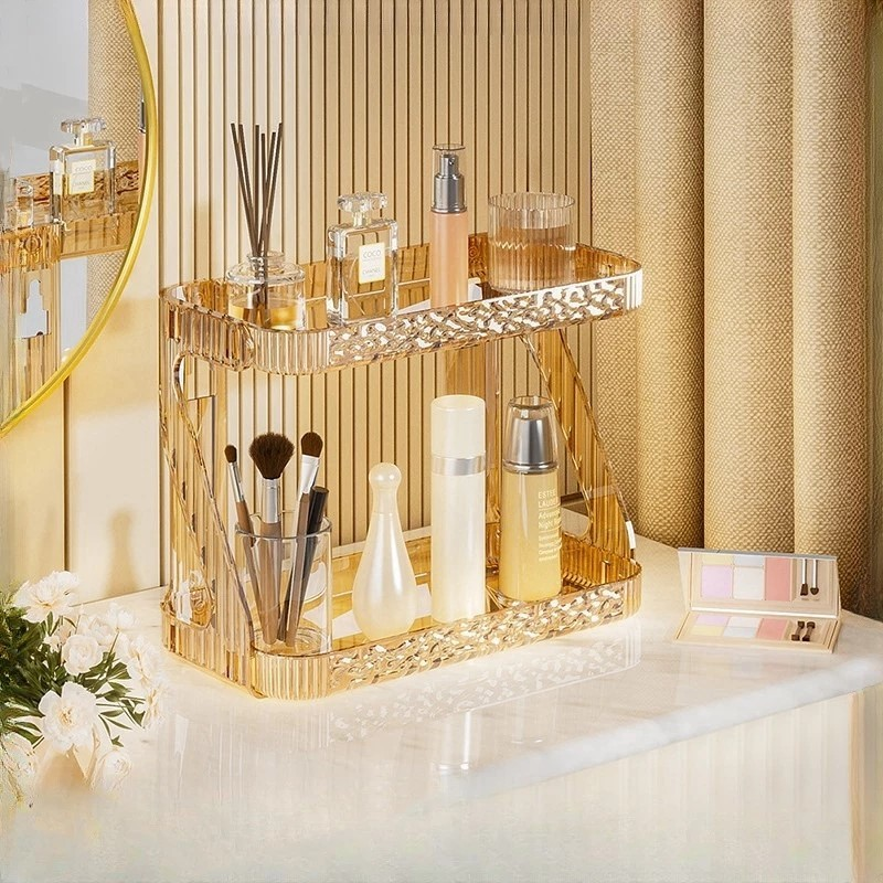 Prateleira Organizadora De Diamante Acrílico Suporte De Maquiagem Mesa Multiuso