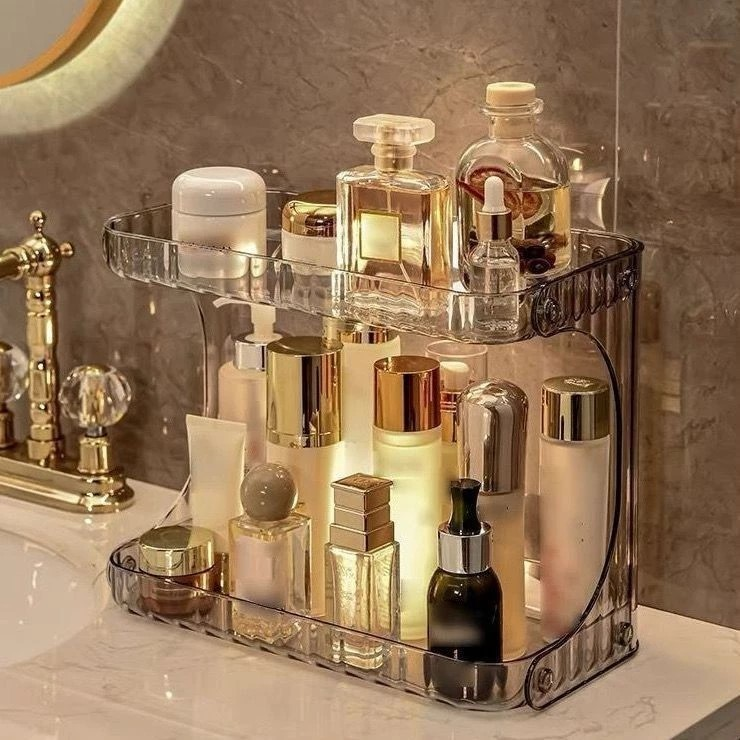 Prateleira Organizadora De Diamante Acrílico Suporte De Maquiagem Mesa Multiuso