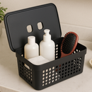 Kit 5 Caixas Organizadoras com Tampa Cesto Grande de Plástico 2 Litros 4,5 Litros 17 Litros