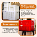 Kit 5 Caixas Organizadoras com Tampa Cesto Grande de Plástico 2 Litros 4,5 Litros 17 Litros