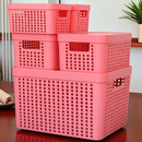 Kit 5 Caixas Organizadoras com Tampa Cesto Grande de Plástico