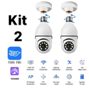 Kit 2 Câmeras de Segurança IP44 à Prova d’Água com Áudio, Wi-Fi e Acesso Remoto – Instalação Sem DVR