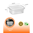 Kit 10 Marmita fitness Potes 800ml Travas Laterais --> BPA FREE organizadores de alimentos vasilhas.