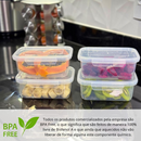 Kit 10 Marmita fitness Potes 800ml Travas Laterais --> BPA FREE organizadores de alimentos vasilhas.