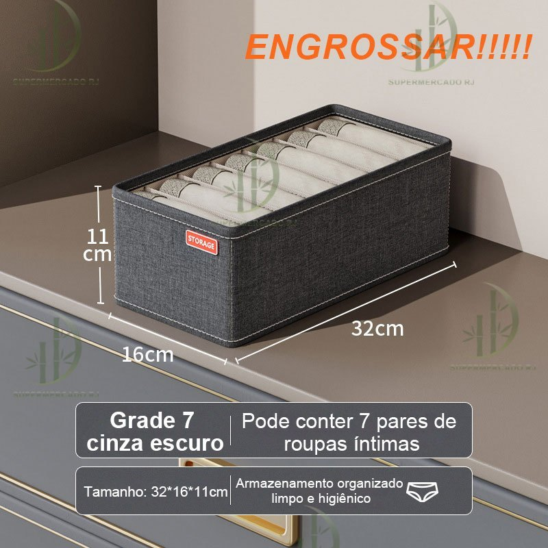 Caixa de armazenamento de roupas e roupas intimas em PVC com tampa