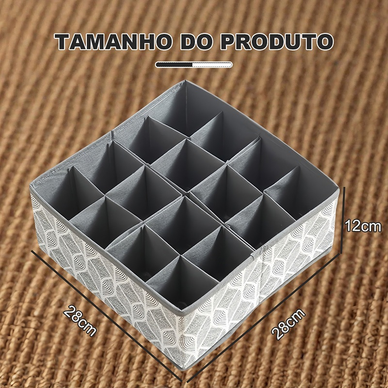 Caixa de armazenamento de roupas e roupas intimas em PVC com tampa