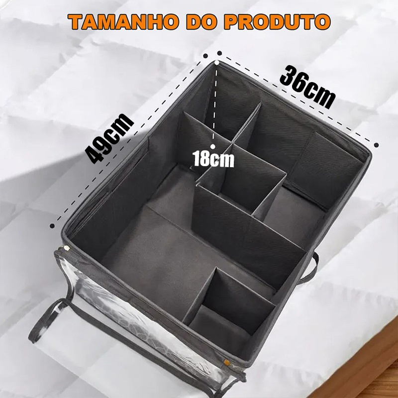 Caixa de armazenamento de roupas e roupas intimas em PVC com tampa