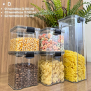Kit Conjunto de Potes Herméticos em Acrílico Cristal com Trava • Empilháveis • Diversos Tamanhos e Modelos • Vedação Pró