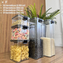 Kit Conjunto de Potes Herméticos em Acrílico Cristal com Trava • Empilháveis • Diversos Tamanhos e Modelos • Vedação Pró