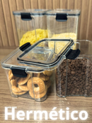 Monte Seu Kit Conjunto De Potes Herméticos em Acrílico Cristal com Trava Empilhável