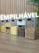 Monte Seu Kit Conjunto De Potes Herméticos em Acrílico Cristal com Trava Empilhável