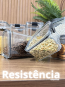 Monte Seu Kit Conjunto De Potes Herméticos em Acrílico Cristal com Trava Empilhável