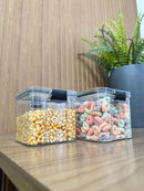 Monte Seu Kit Conjunto De Potes Herméticos em Acrílico Cristal com Trava Empilhável