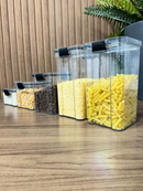 Monte Seu Kit Conjunto De Potes Herméticos em Acrílico Cristal com Trava Empilhável